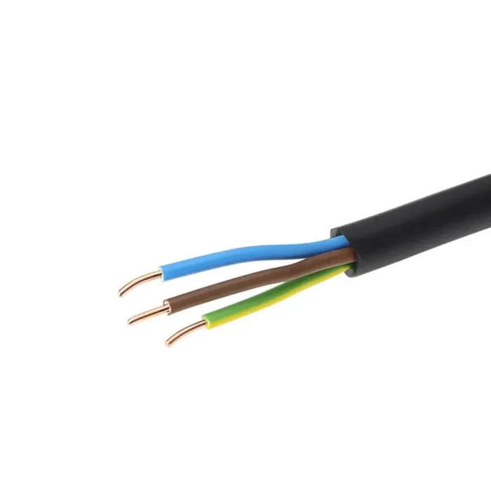 Erdkabel schwarz isoliert E-YY-J-3×1,5 1m