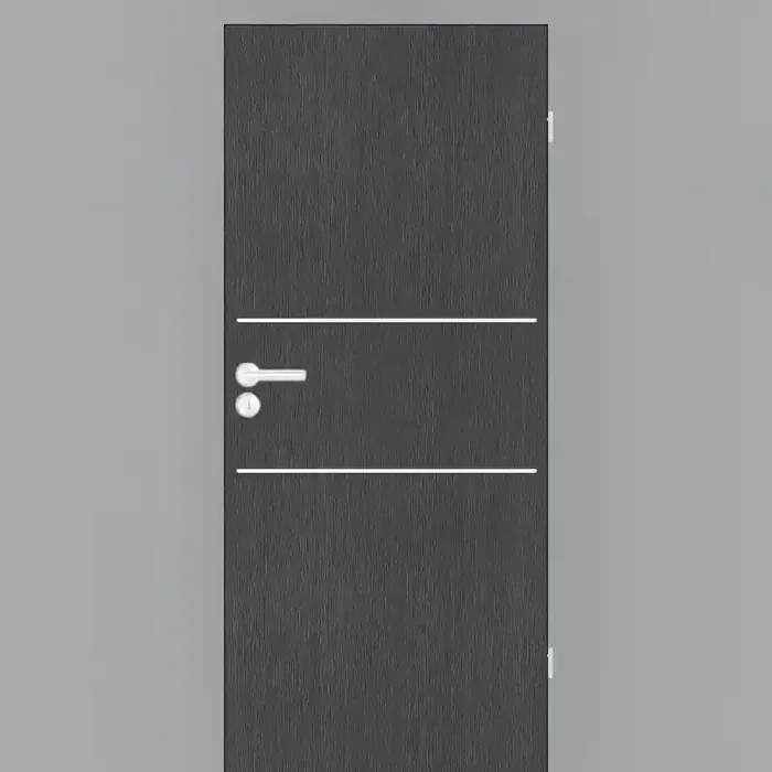 Esche Anthrazit Tür mit Lisenen Typ 2Q weiß CPL Maserung Aufrecht