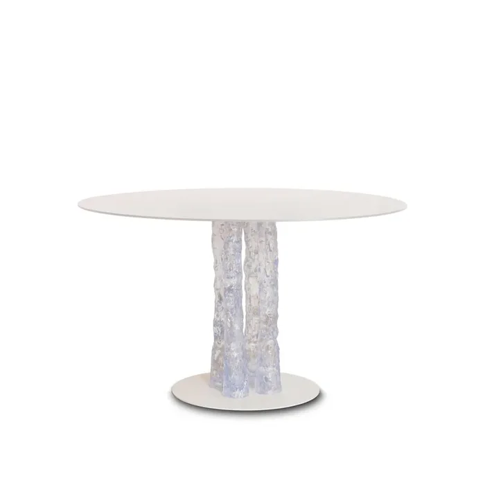 Esstisch WOODEN BEG von Andrea Bertinotti für Sturm Milano – H 75 x Ø 110