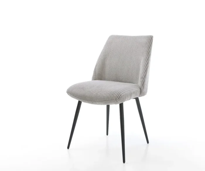 Esszimmerstuhl Elso-Flex Cord Silbergrau 4-Fuß konisch Schwarz Taschenfederkern