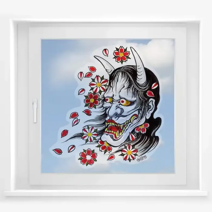 Fensterbild Miami Ink Hannya Maske