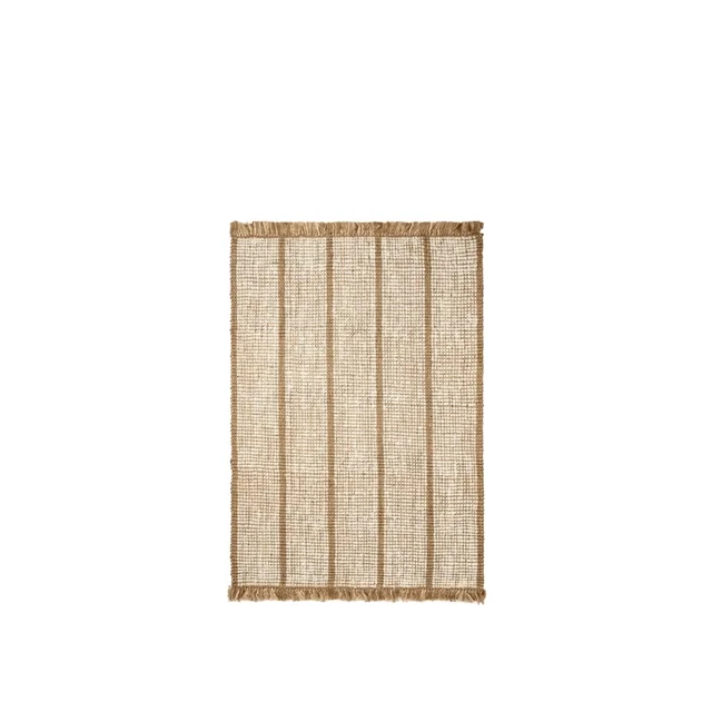 Ferm Living Athens Stripes Teppich 140×200 Natur/ Gebrochenes Weiß