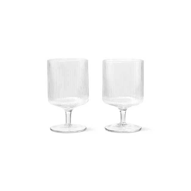 Ferm Living Ripple Weinglas-Set, 2 Stück , Klar