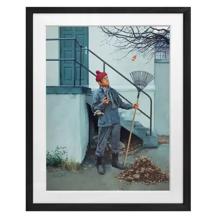 Fine Art Poster mit Passepartout Laubfall (1970) – Kurt Ard