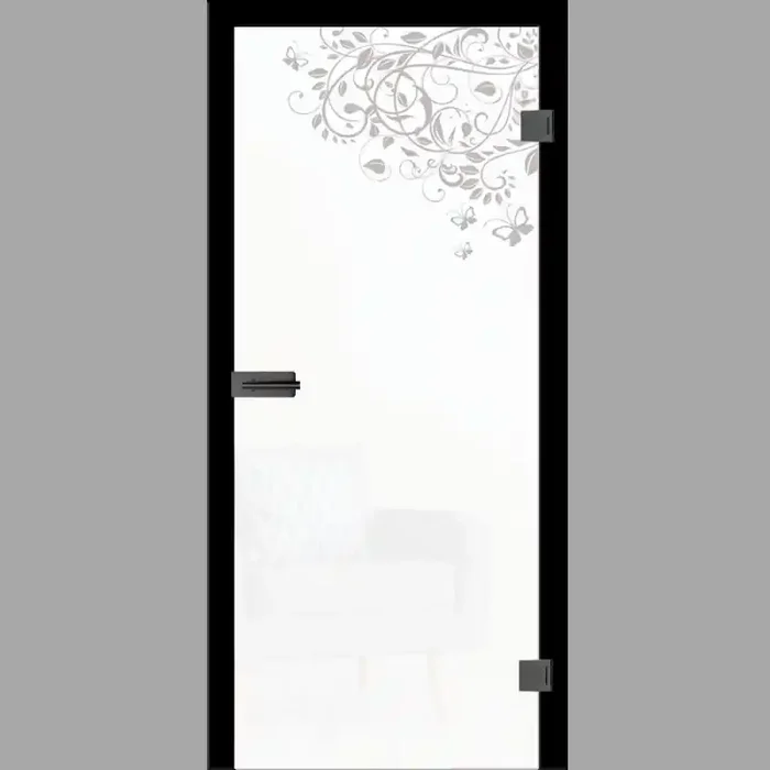Flowers 6 Motiv klar Glastür – Ganzglastür / Komplettset mit Zarge von Erkelenz