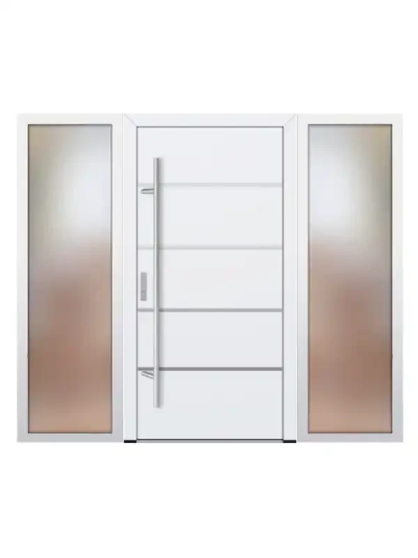 FM Stahl/Aluminium-Haustür DS 82 mit zwei Seitenteilen