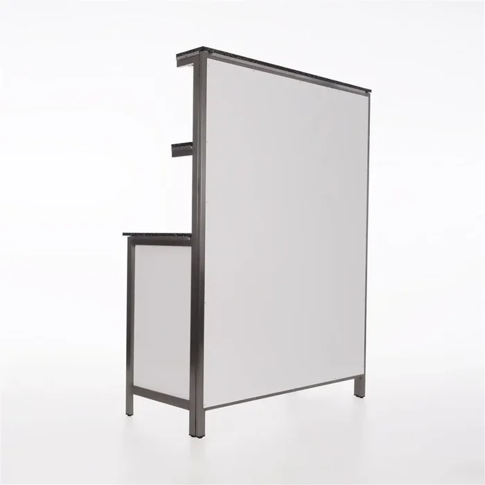 Foldable LED rear buffet made of stainless steel 1.25 m White PE Black/White