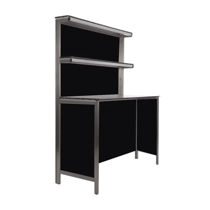 Foldable stainless steel rear buffet, 1.5 m, granite black