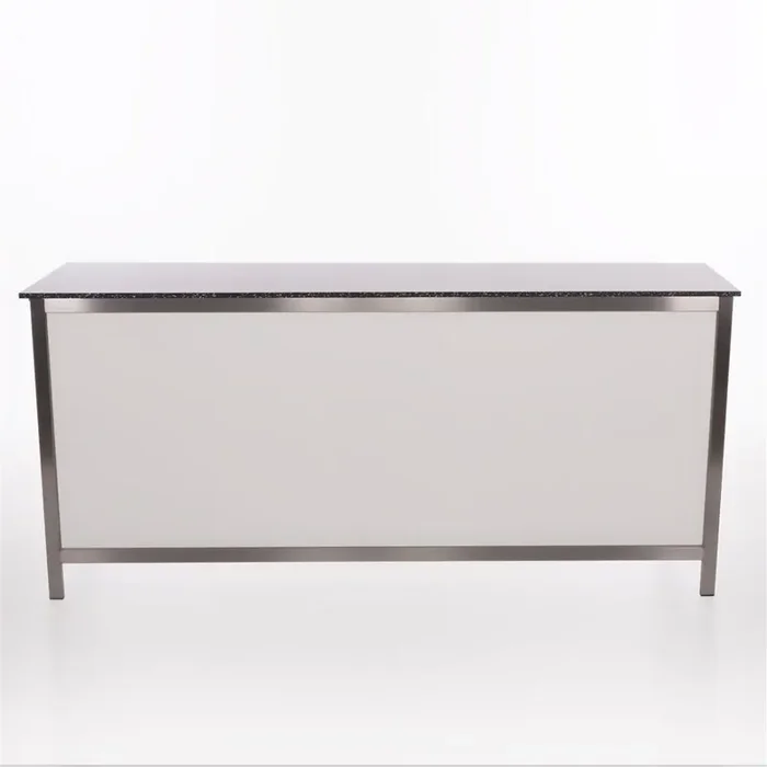 Folding counter made of stainless steel with PE surface, 2 m, white PE, white/natural