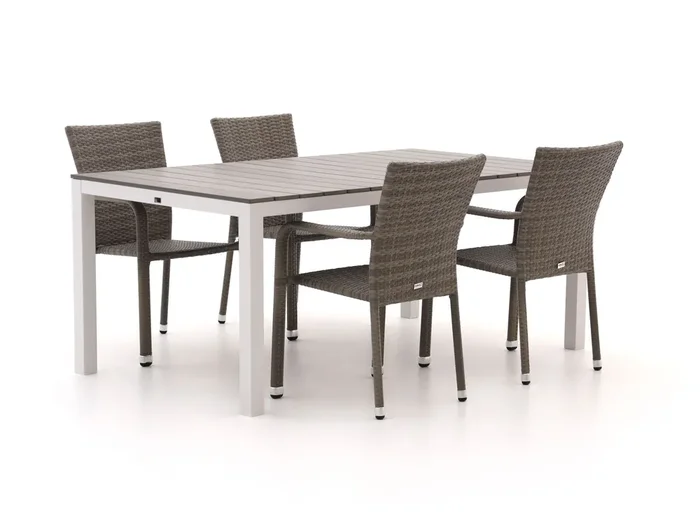 Forza Fossano/Fidenza 183 cm Gartenmöbel-Set 5-teilig stapelbar