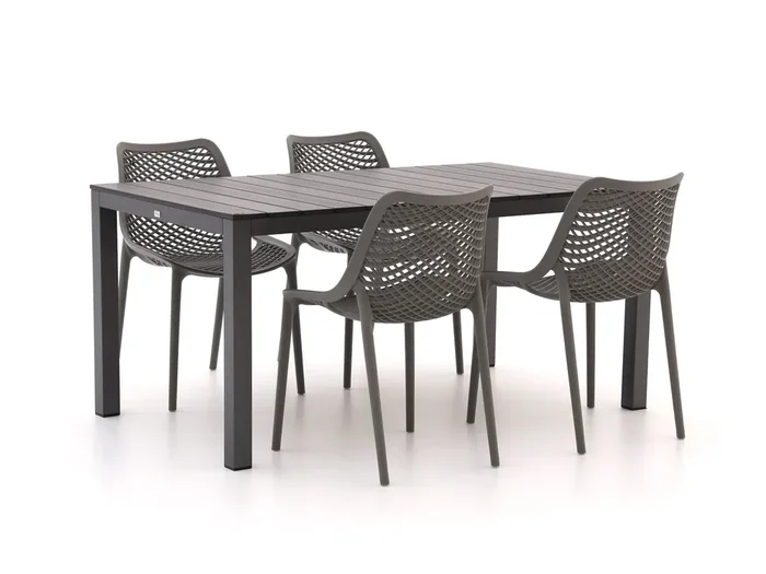 Forza Ripi/Fidenza 160 cm Gartenmöbel-Set 5-teilig stapelbar