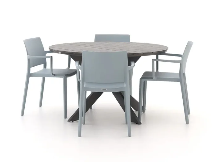 Forza Sile/Fidenza ø 126 cm Gartenmöbel-Set 5-teilig stapelbar