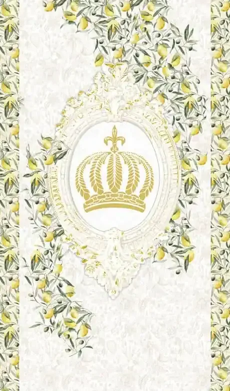 Fototapete Krone, Zitronen Floral Natur matt in Weiß für Wohnzimmer 2,70 x 1,59m