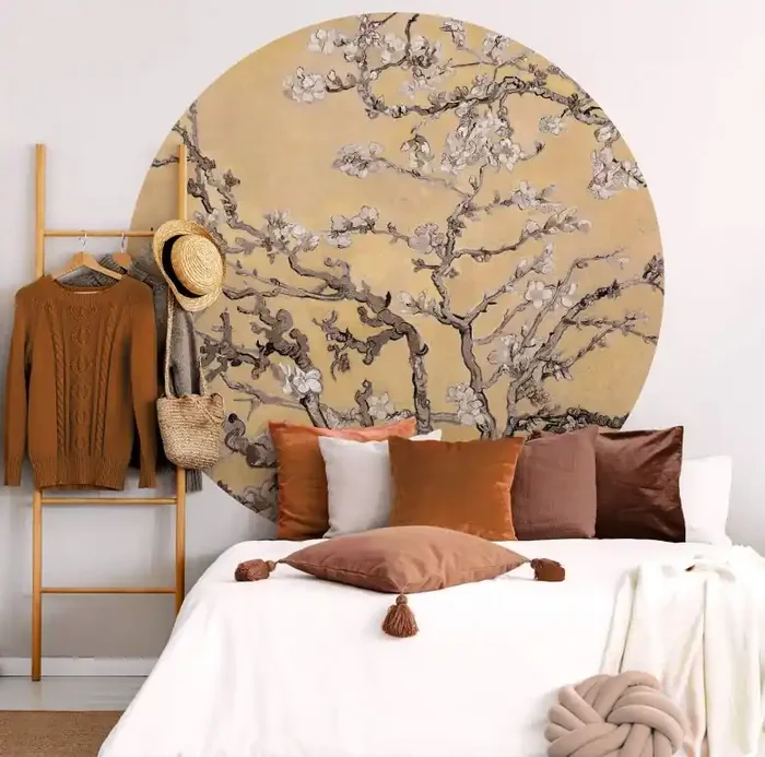 Fototapete van Gogh – Mandelblüte creme – Rund – Selbstklebend/Vlies
