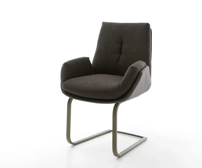 Freischwinger Clea-Flex Materialmix Schwarz Freischwinger flach Effektfinish Titan