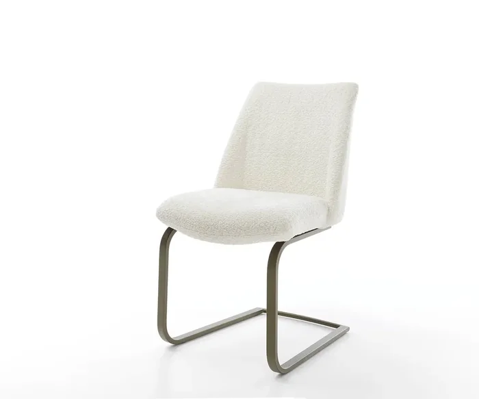 Freischwinger Elso-Flex Bouclé Weiß Freischwinger flach Effektfinish Titan Taschenfederkern