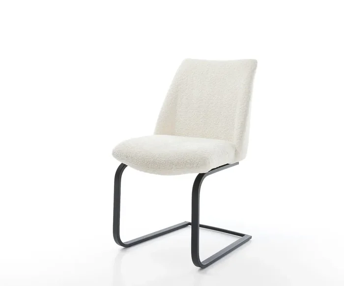 Freischwinger Elso-Flex Bouclé Weiß Freischwinger flach Schwarz Taschenfederkern