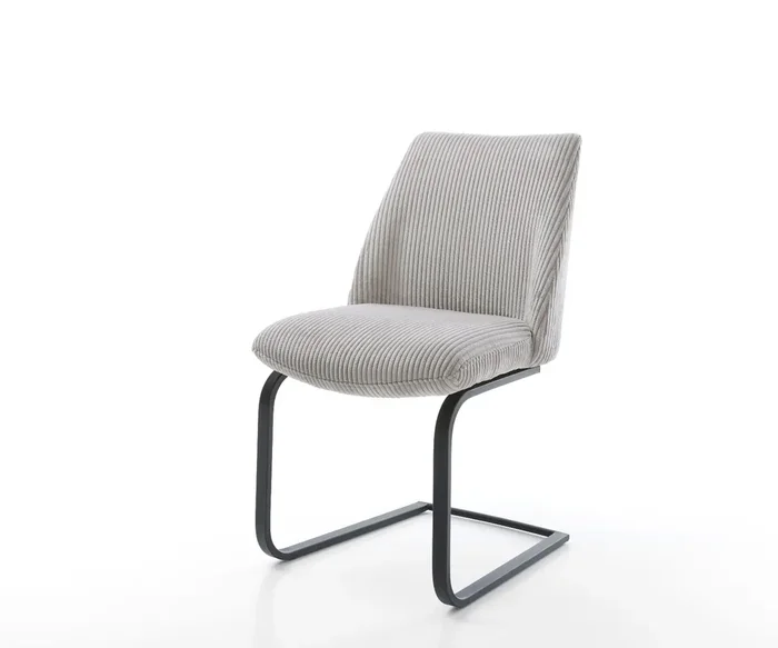 Freischwinger Elso-Flex Cord Silbergrau Freischwinger flach Schwarz Taschenfederkern