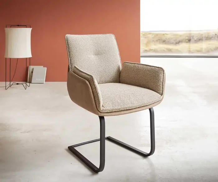 Freischwinger Nela-Flex Materialmix Schlamm Freischwinger flach Schwarz