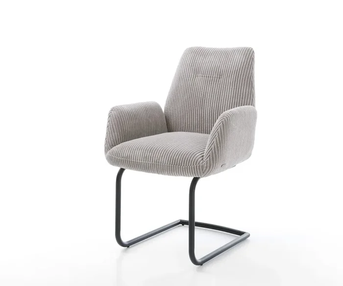 Freischwinger Zoa-Flex Cord Silbergrau Freischwinger rund Schwarz Taschenfederkern