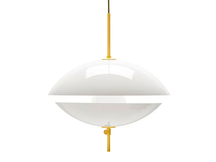 Fritz Hansen CLAM™ Pendelleuchte D.55 Weiß/Messing Entworfen von Ahm & Lund