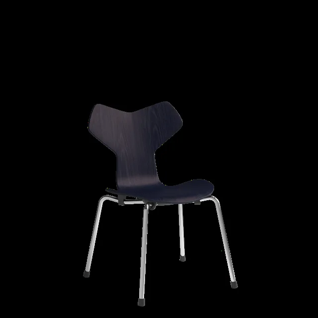 Fritz Hansen Grand Prix Kinderstuhl Chrom/890 Mitternachtsblau