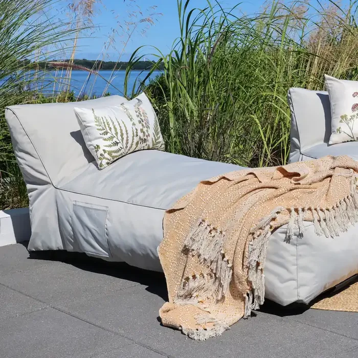 Garten Lounger Tagesbetten Outdoor Einzelliege Beige