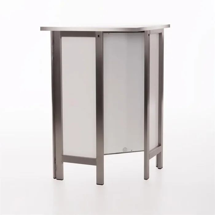 GDW 45° corner piece for dispensing counter with stainless steel surface