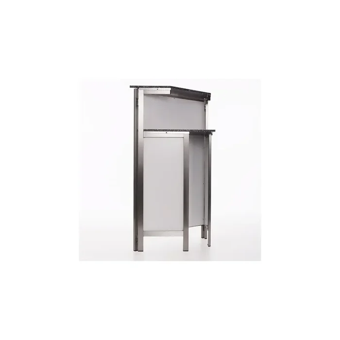 GDW 45° corner piece for long drink counters, stainless steel, white stracciatella