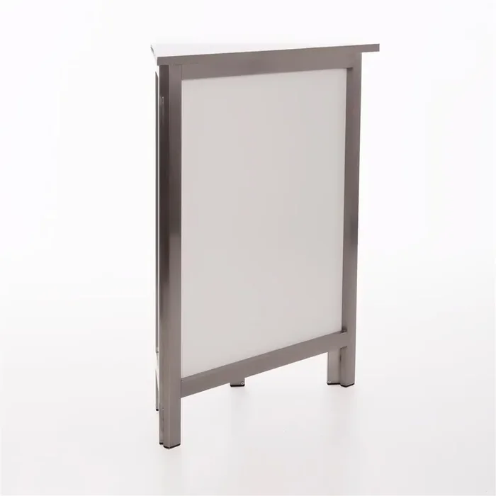 GDW corner piece for dispensing counter with stainless steel surface 0.6 m Stainless steel White