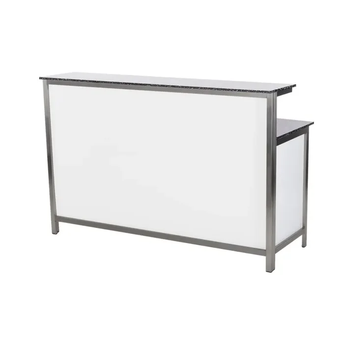 GDW long drink counter made of stainless steel, 2 m, white Foamlite black