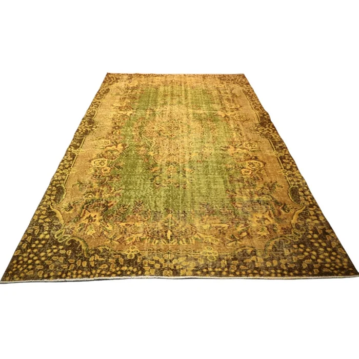 Gelber Vintage-Teppich – 275 x 180 cm – HANDGEFERTIGT