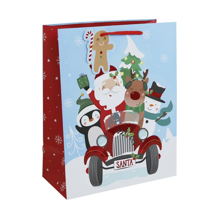 Geschenktüte Weihnachtsmann Auto Clairefontaine