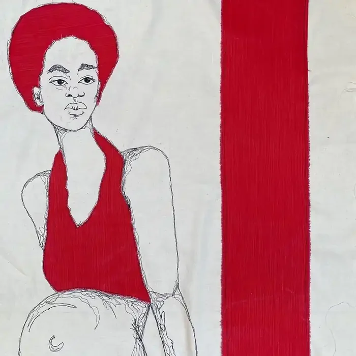 Gesticktes Porträt ATTESA von Loredana Giulioli