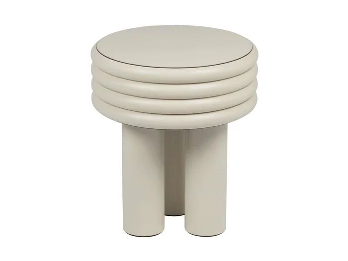 Giobagnara Scala kleiner hoher Couchtisch aus Leder Entworfen von Stephane Parmentier