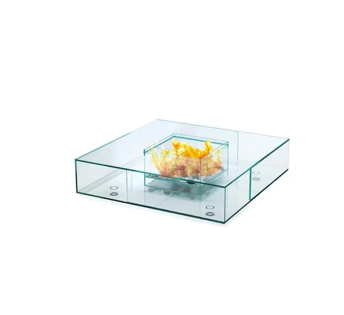 Glas Italia Seasons Couchtisch mit Brenner Entworfen von Jean Marie Massaud