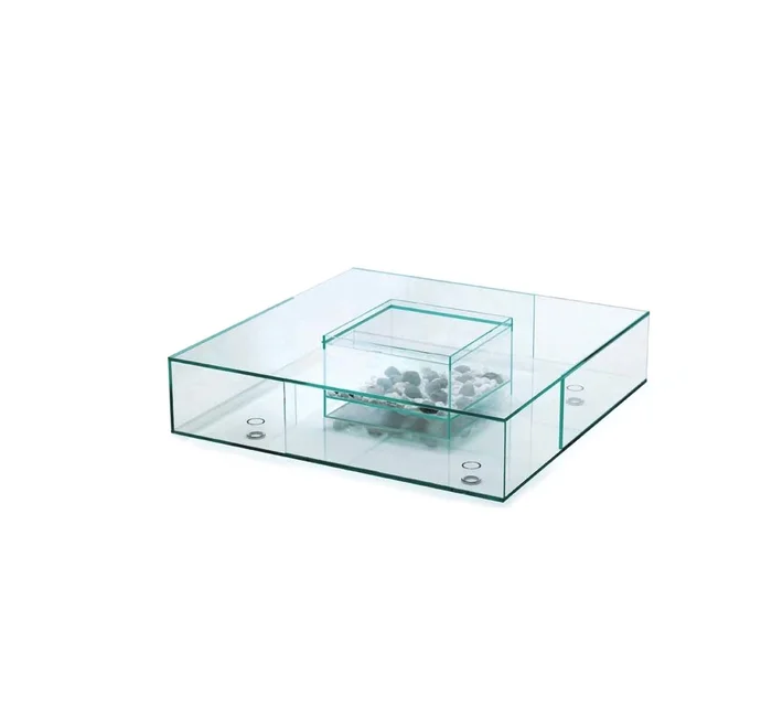 Glas Italia Seasons Couchtisch mit Wanne Entworfen von Jean Marie Massaud