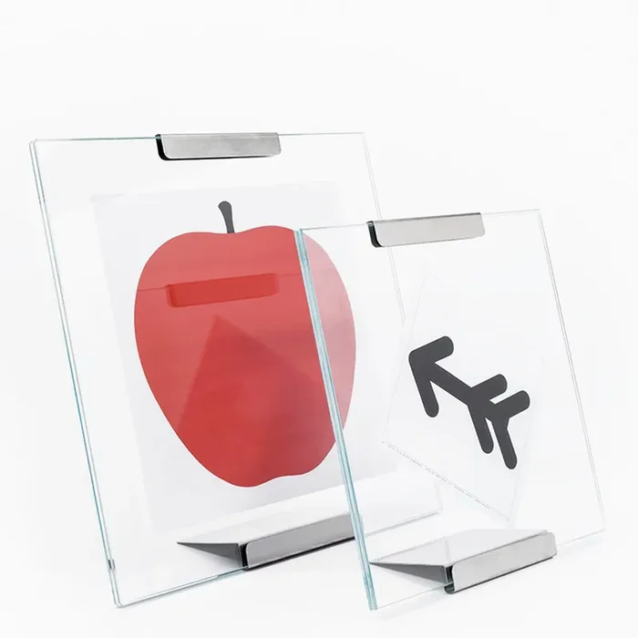 Glas und Stahlrahmen GALAPAGOS von Bruno Munari – S