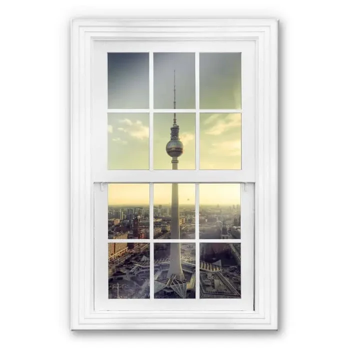 Glasbild 3D Fenster – Berliner Fernsehturm