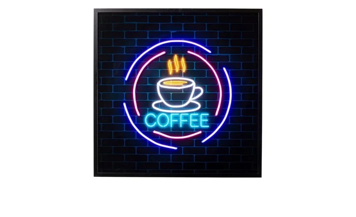 Glasbild Coffee LED 80 x 80 cm
