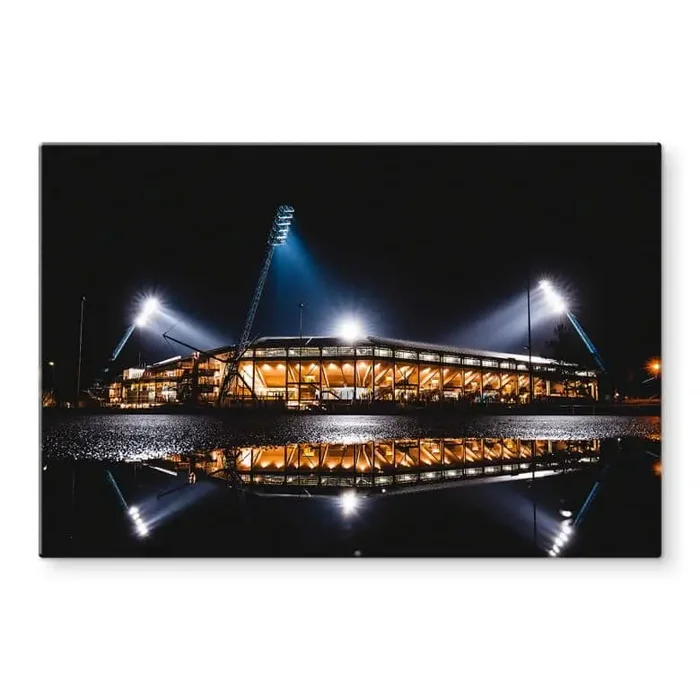 Glasbild FC Hansa Rostock Stadion bei Nacht – 60×40 cm