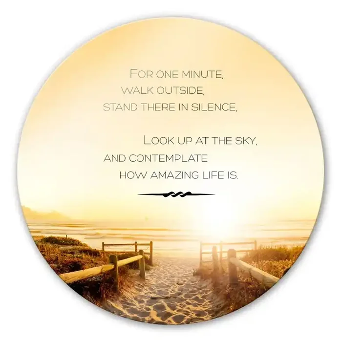 Glasbild For one Minute…- rund