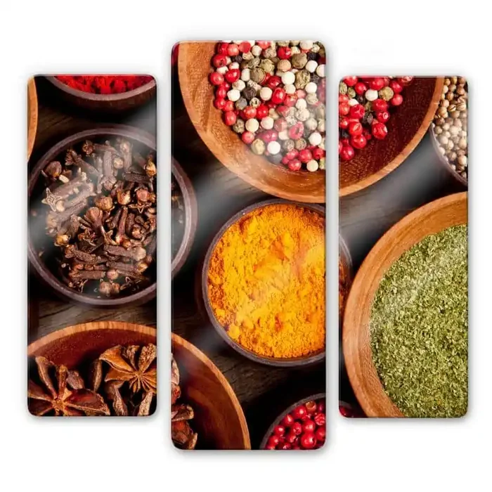 Glasbild Gewürze Set (3-teilig)