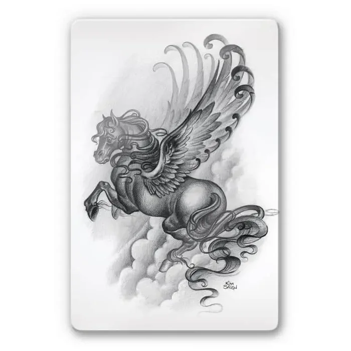 Glasbild LA Ink Flying Horse