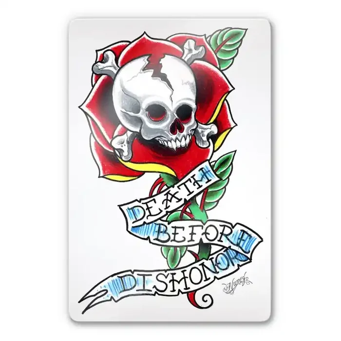 Glasbild Miami Ink Death Before Dishonor