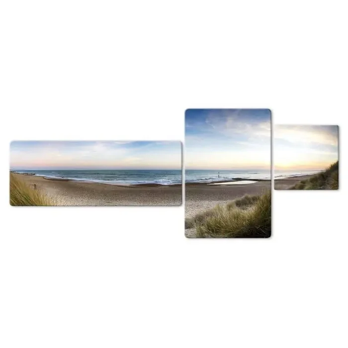 Glasbild Strandpanorama (3-teilig)