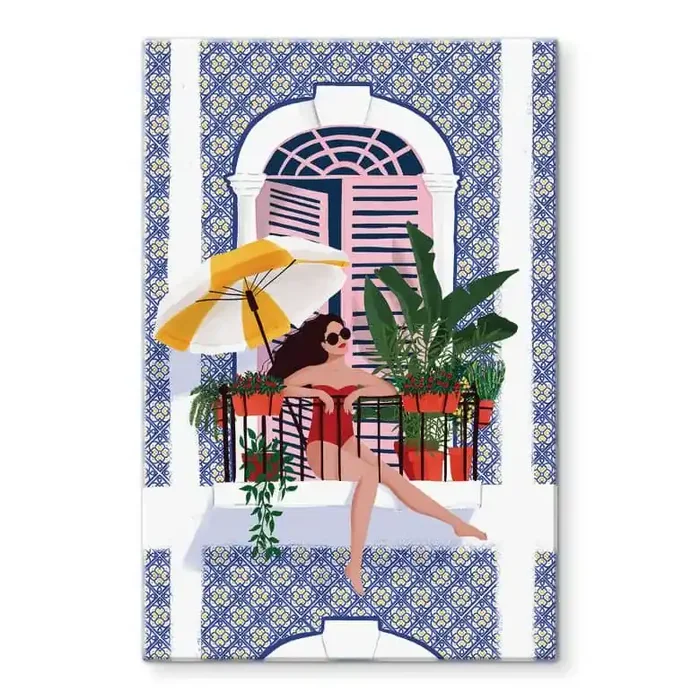 Glasbild Urlaub auf dem Balkon – Tomljanovic