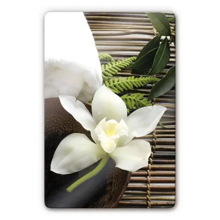 Glasbild Wellness Orchidee