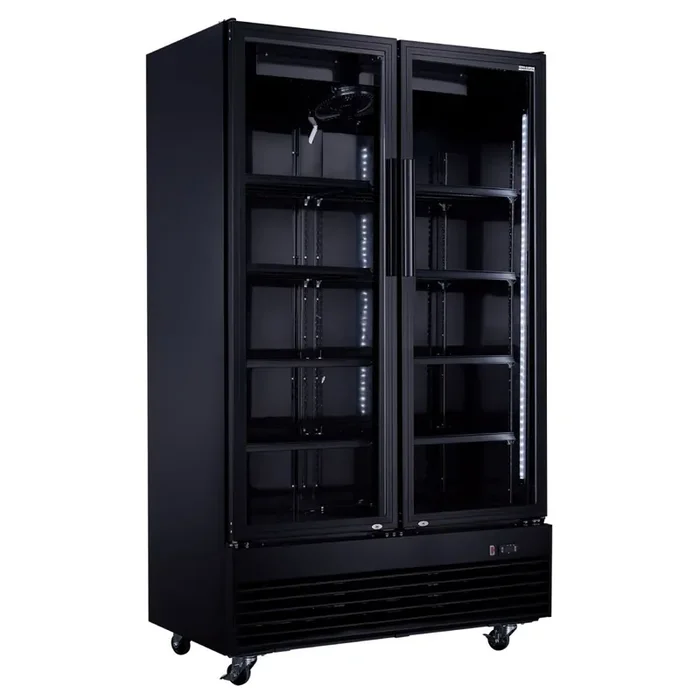Glass Door cooler black 380l Vol