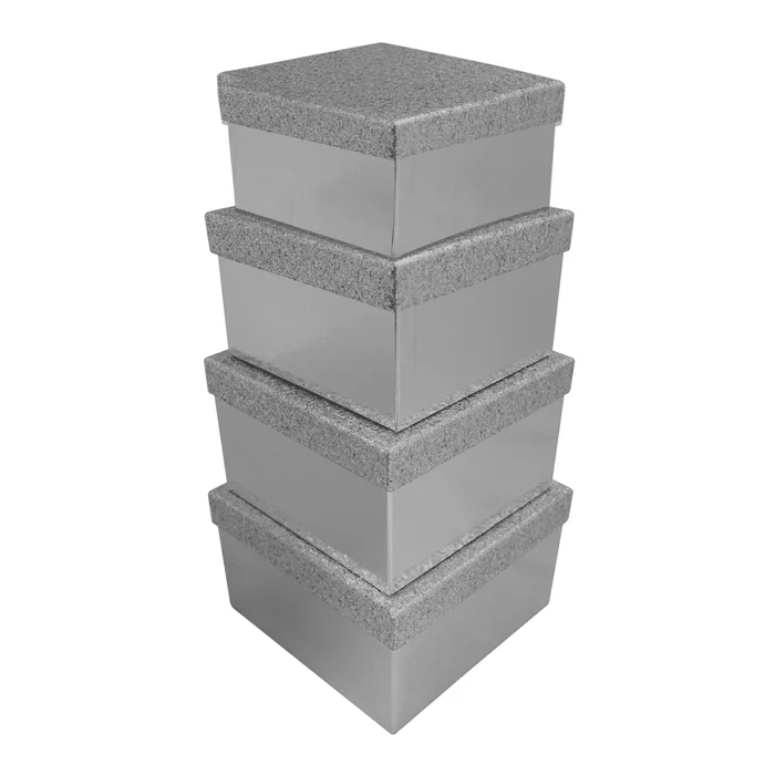 Glitzernde quadratische Boxen Clairefontaine (x4) [Größe 16x16x9,6 cm]